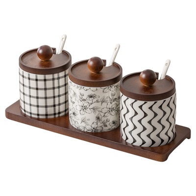 大容量套装厨房家用陶瓷调味瓶罐