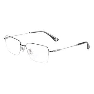 POLICE斯文败类半框近视眼镜架男可配度数散光钛架防蓝光VPLR08K
