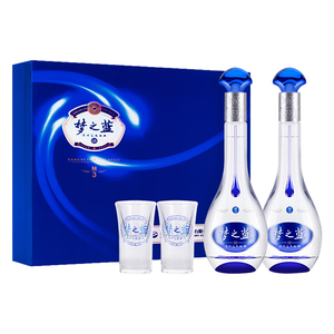 洋河梦之蓝M3-52度500ML*2瓶礼盒版浓香型白酒绵柔型