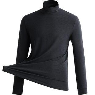 莫代尔超薄发热高领秋衣男士上衣单件内搭打底衫贴身保暖上衣男款