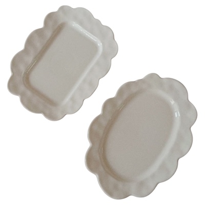 泽滕家花瓣边盘子长圆形