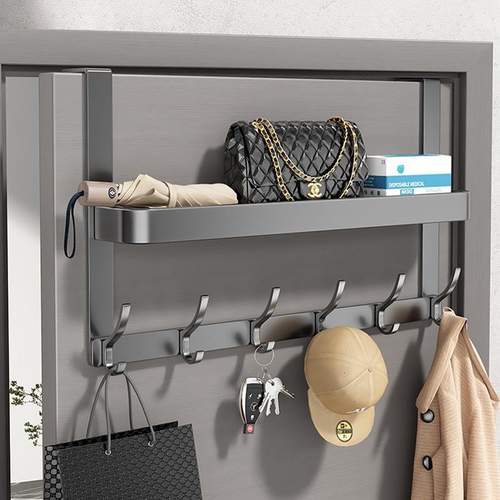 16免打孔门后挂钩挂架挂钩神器壁门收纳宿舍衣服衣帽钩置物架后架