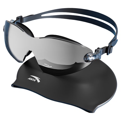 安踏水之瞳中框泳镜男款游泳眼镜专业高清防雾防水女泳帽专用套装