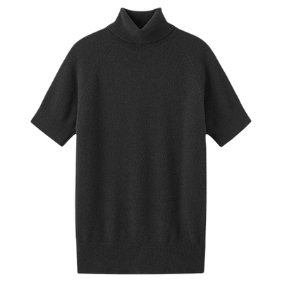 440ME休闲合身高领短袖羊毛毛衣