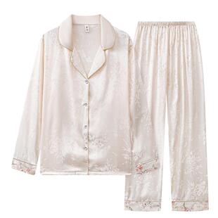 鹿好高级感提花长袖睡衣女礼盒装冰丝绸家居服送闺蜜女友生日礼物