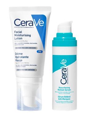【海外店】CeraVe适乐肤PM乳+A醇精华护肤品套装祛痘焕亮现货速达