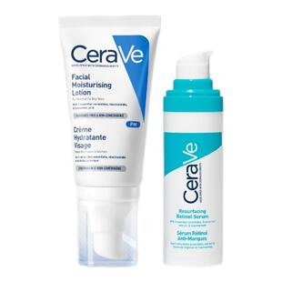 【海外店】CeraVe适乐肤PM乳+A醇精华套装控油提亮修护官方正品