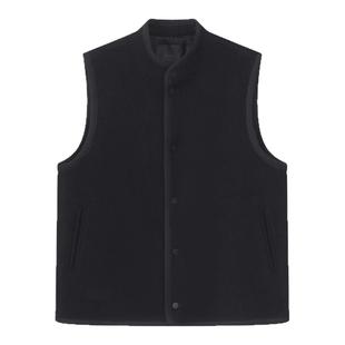 秋冬新款原创设计男士全羊毛呢子马甲休闲简约宽松潮流坎肩外套