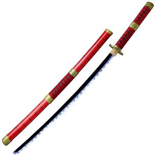 海贼王索隆三刀日本阎魔武士秋水竹木刀COS道具模型玩具刀 未开刃