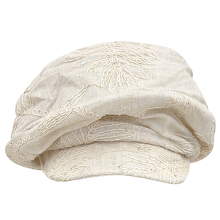 高级感小众复古文艺褶皱云朵八角帽春夏蕾丝亮片百搭显脸小文艺帽