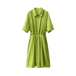 【到手189元】夏日来风立体衬衫领宽松短款连衣裙小个子气质通勤