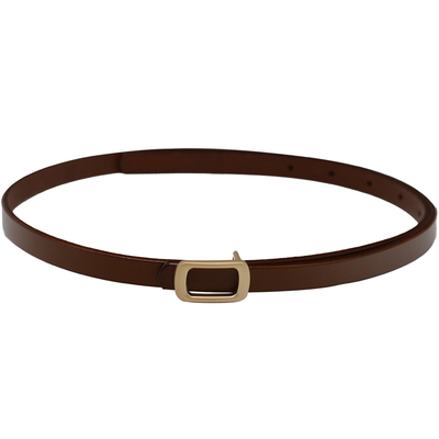 复古女士百搭风夏季棕色细皮带