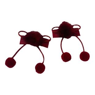 秋冬毛球发夹女童蝴蝶结BB夹小宝宝可爱发饰儿童顶夹公主头饰夹子