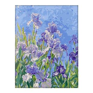 鸢尾花diy数字油画填色画手工手绘大尺寸高级治愈装饰画2025新款