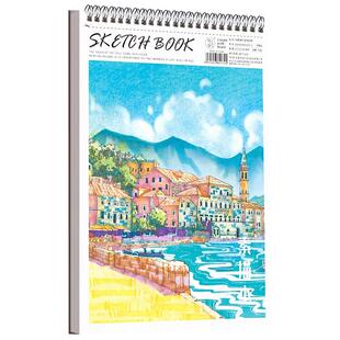 高颜值双线圈素描本加厚A4速写本美术生专用画册小学生图画本写生彩铅绘画本带撕线画画素描纸硬壳线圈初学者