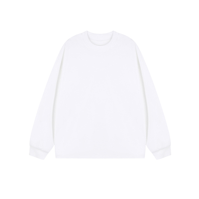 重磅纯色长袖T恤男秋冬圆领上衣