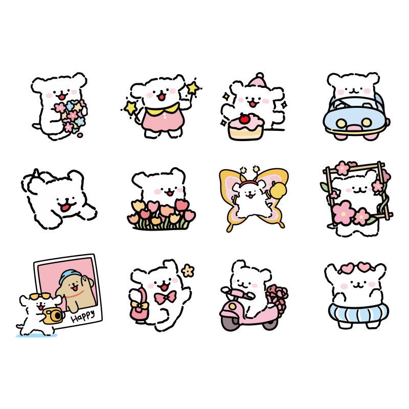 托管班中心形象画幼儿园走廊大厅文化环创主题墙面装饰线条小狗贴