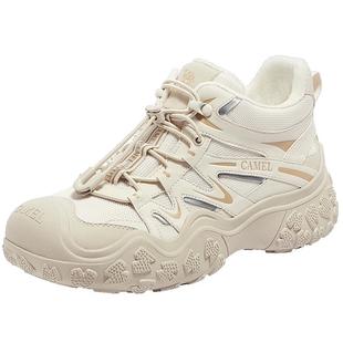 骆驼女鞋秋冬新款户外棉鞋丑萌鞋运动鞋厚底高帮登山加绒鞋子