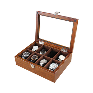 实木质手表盒收纳盒木质首饰盒手串收集家用展示简约表箱手表收藏