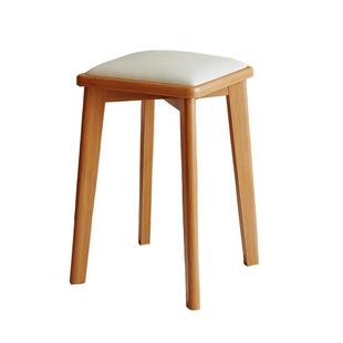 实木凳子家用小板凳现代简约可叠放加厚餐桌软包方凳结实耐用矮凳