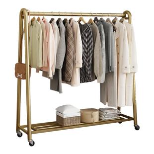 衣架落地简易衣帽架可移动家用粗款挂衣架子卧室单杆置地式晾衣架