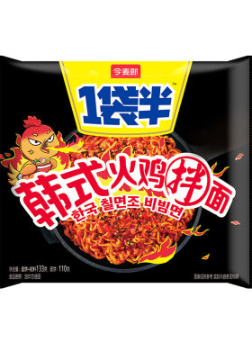 今麦郎一袋半火鸡面韩式干拌面奶油火鸡面泡面整箱袋装方便面