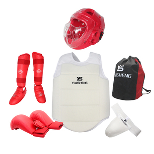 银盛极真空手道护具儿童全套头盔面罩护头拳击散打搏击全防护套装