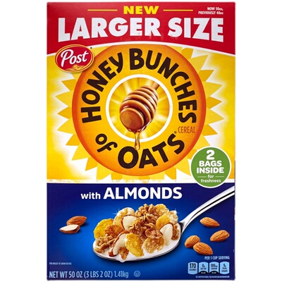 POST宝氏蜂蜜杏仁谷物营养燕麦片