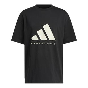 阿迪达斯夏季新款情侣短袖T恤chapter篮球风上衣宽松休闲黑JY0199