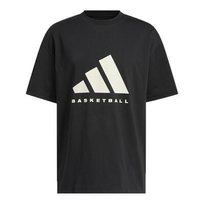 阿迪达斯夏季新款情侣短袖T恤chapter篮球风上衣宽松休闲黑JY0199