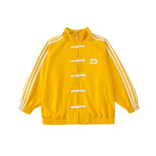 少儿嘻哈街舞潮服男女童中国风黄色外套hiphop架子鼓走秀表演出服