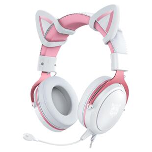 ONIKUMA耳机头戴式带麦克风电竞女生电脑有线游戏台式笔记本日系