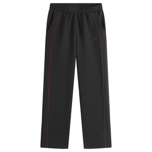 新年款安踏儿童装女童裤子直筒裤2026春季新款红色拜年衣服运动裤