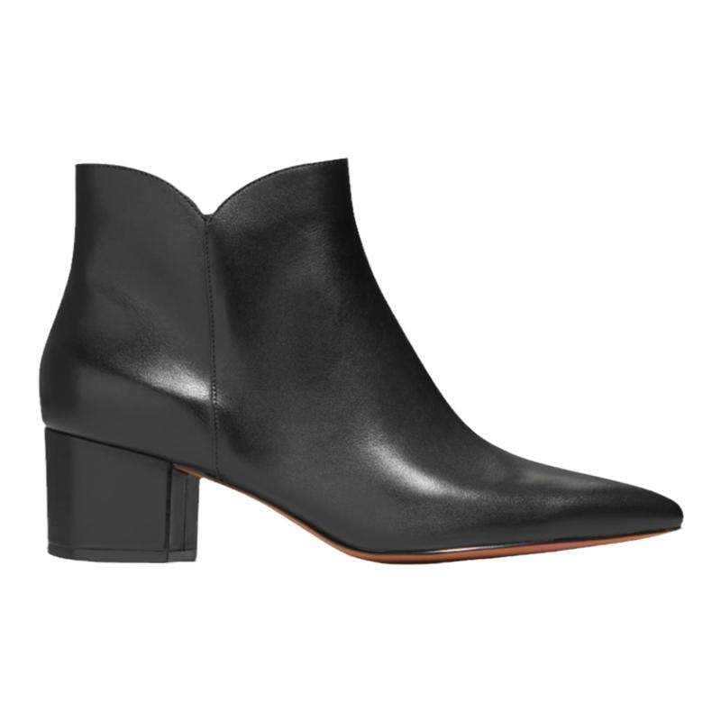Cole Haan/可汗女高跟鞋短靴粗跟尖头中帮皮质时尚百搭简约W14979