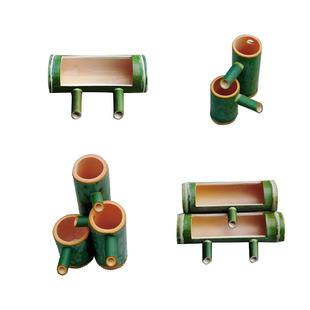 竹筒流水配件 鱼缸过滤器水循环 竹筒定做庭院摆件小假山流水竹筒