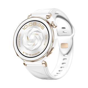 适用华为GT5手表冰晶款氟橡胶watchgt5陶瓷白官方升级gt4表带智能腕表gt5专用18mm女反扣款gt5pro链腕带配件