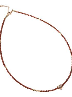 金砂石闪光佛牌链锁骨链子