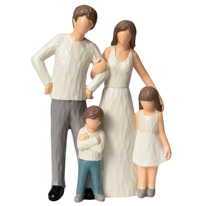 创意幸福人物结婚摆件亲子一家四口床头柜卧室客厅装饰品生日礼物