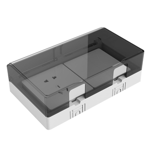 [新品]双位86型明装加高防水盒两位超薄防水罩加高开关插座保护盖