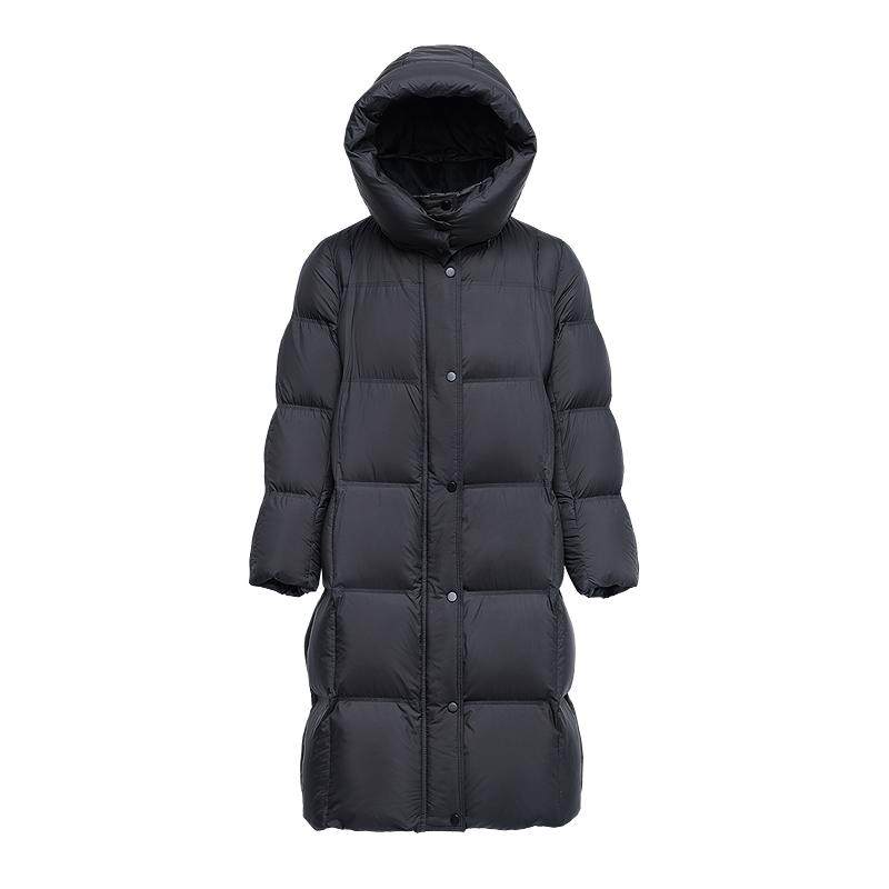 【法奢白金】0感泡芙LILY长款加厚鹅绒服女2025冬季新款连帽羽绒