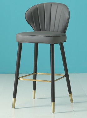 轻奢吧台椅美式休闲高脚凳子北欧酒吧椅现代简约家用靠背椅高脚椅