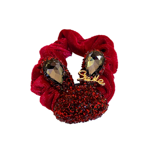 新年红色发饰女满钻可爱兔子耐用皮套大肠发圈扎马尾头绳绑头发绳