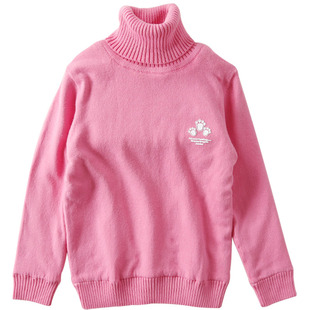 快活龙男女童装亲子冬装高领针织打底套头毛线衫儿童加绒加厚毛衣