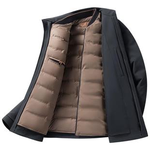 鸭鸭商务羽绒服男士2025冬新品中长款百搭休闲鹅绒保暖加厚外套X