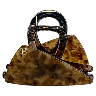 三角豹纹醋酸头发抓夹女鲨鱼夹2026新款盘发夹高级感独特漂亮发饰