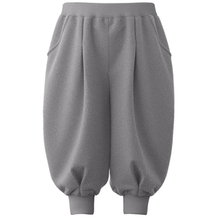 【新品】papa爬爬秋季儿童裤子男女童摇粒绒防风保暖束脚裤抗静电