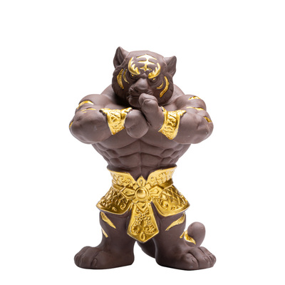 创意肌肉生肖虎年吉祥物家居桌面办公室装饰招财镇宅陶瓷老虎摆件