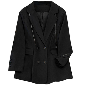 高级感休闲风职业装胖仙女莹莹大码女装胖mm时尚链条遮肉西服外套