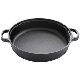 铸铁平底锅双耳煎锅无涂层不粘烙饼锅加厚生铁锅水煎包老式大铁锅