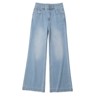 TANG TOWN360°修饰腿型经典B入凉感软垂 显瘦微弹微喇毛边牛仔裤